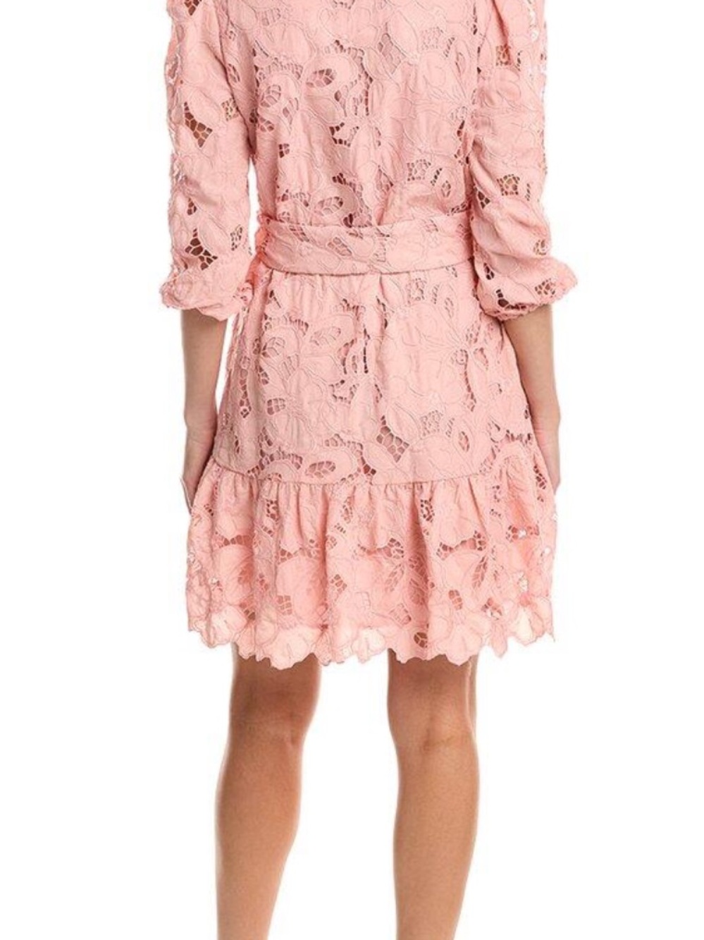 Anne Klein Pink Eyelet Shirt Dress with Tie Waist